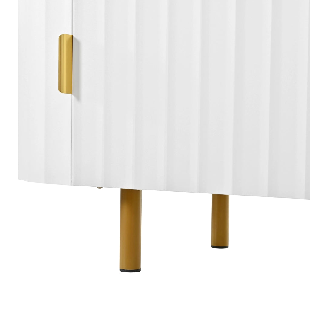 Mobile porta TV bianco da 170 cm in MDF con cinque ante scanalate