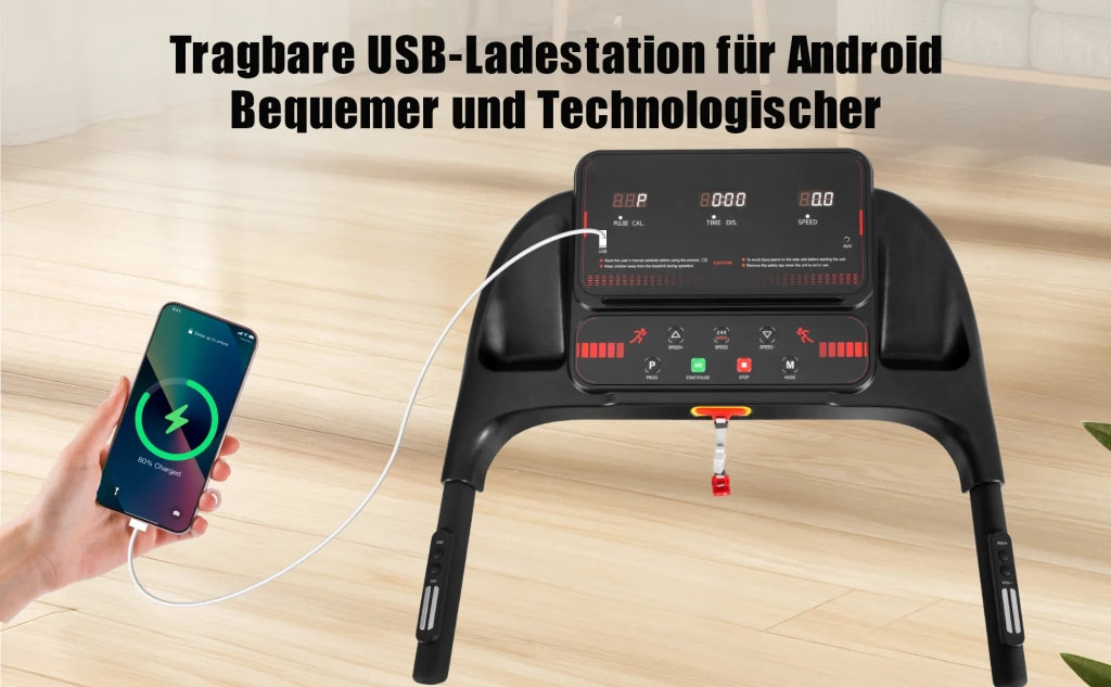 Tapis Roulant Pieghevole per Casa, 3,0 HP, Velocità fino a 14 km/h, Inclinazione 8%, Ampia Superficie di Corsa, Silenzioso, Display LED e Bluetooth, Portata Max 120 kg