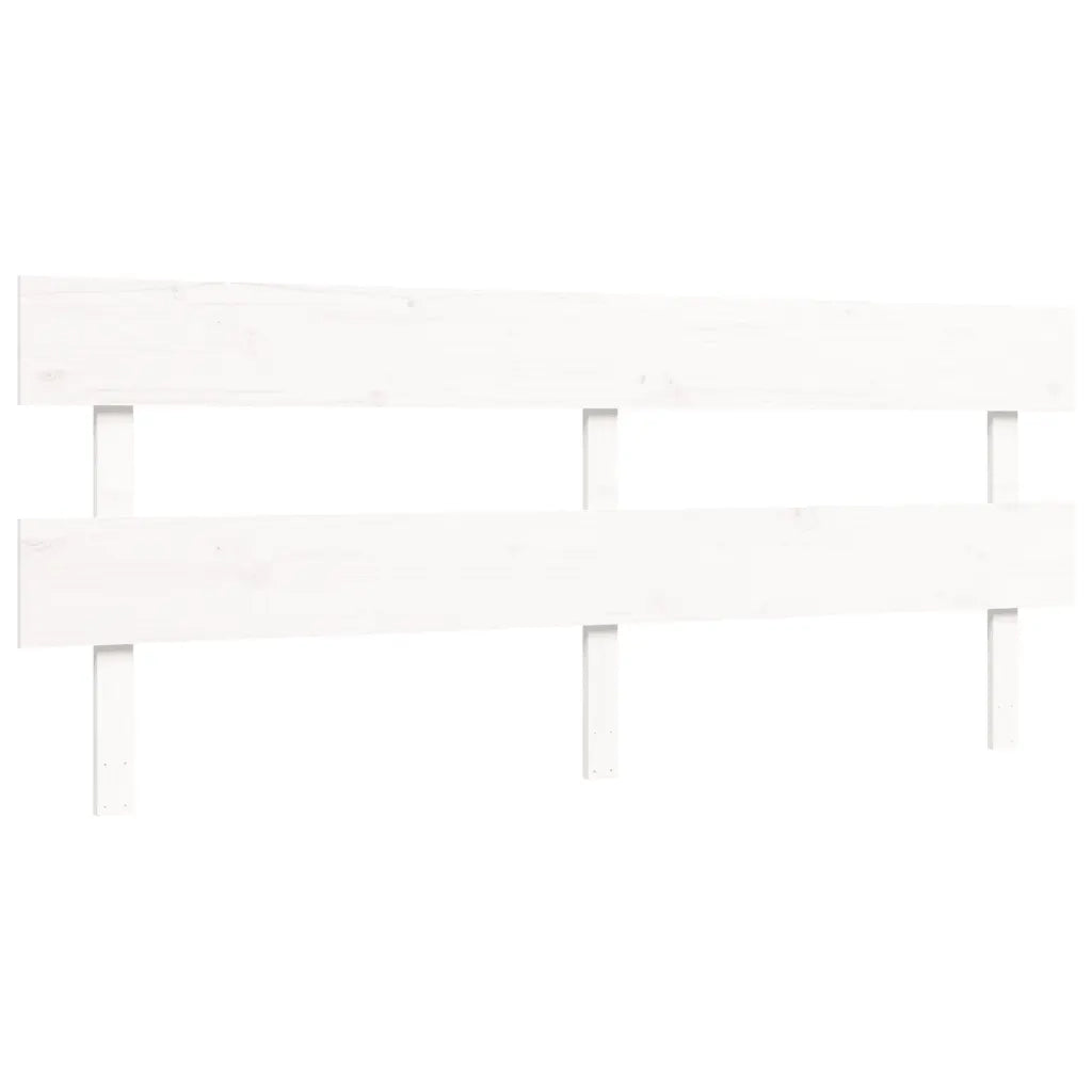 Giroletto con Testiera-Struttura Letto con testiera Bianco 200x200 cm in Legno Massello 520106