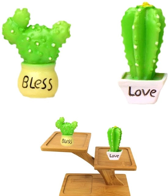 Collezione Miniatica di Piante da 2 - Decorazioni per Giardino - Ornamenti per Ufficio - Decorazione per Cactus - Piccoli Cactus per Auto - Progettazione Unica - Decorazione per Cactus