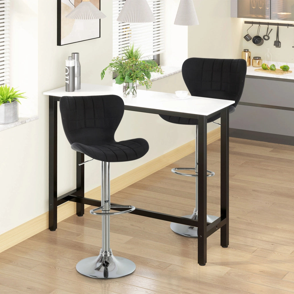 Sgabelli da Bar Design Moderno Regolabili Girevoli 360¡ã ¨C Minimal ¨C 2 Pezzi, Nero