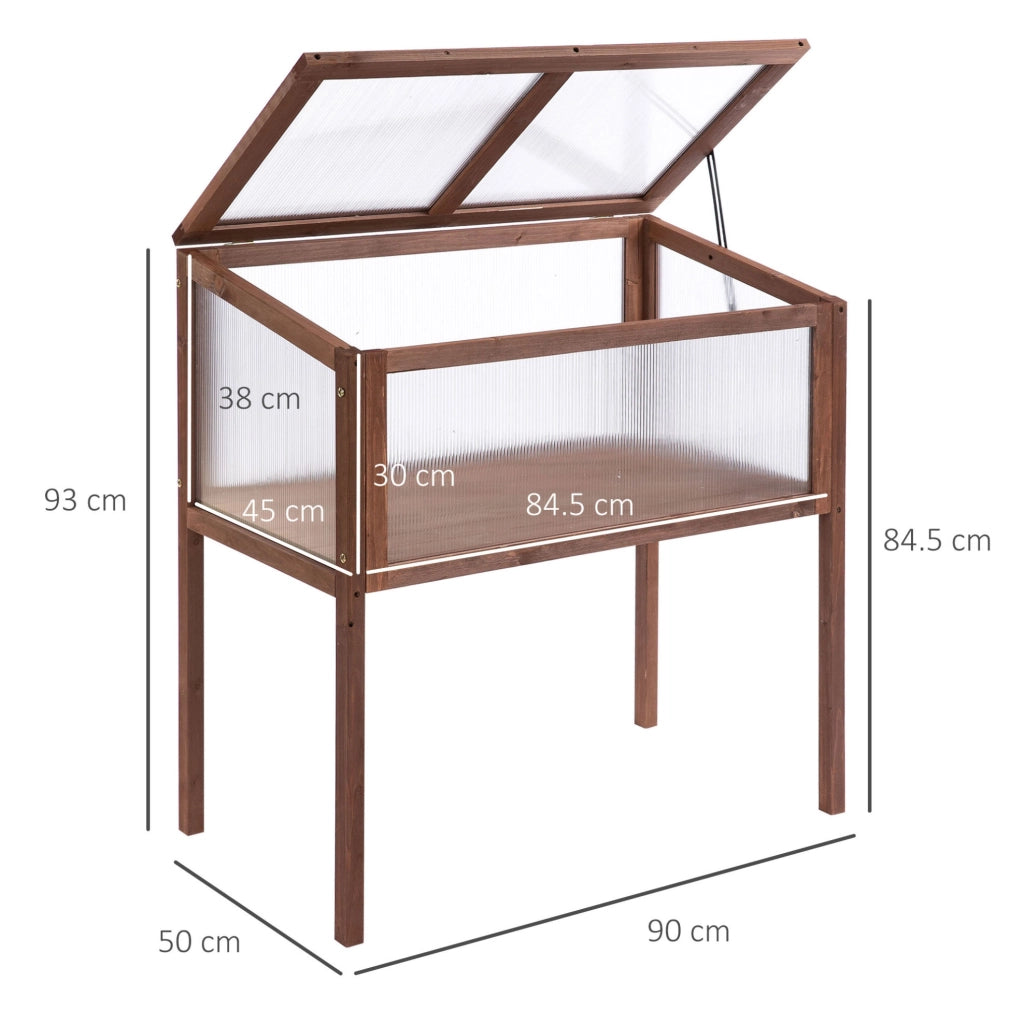 Mini serra rialzata in legno 90 x 50 x 93 cm