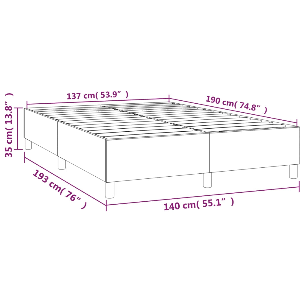 Struttura Letto a Rete a Molle-Giroletto Crema 140x190 cm in Tessuto 185278