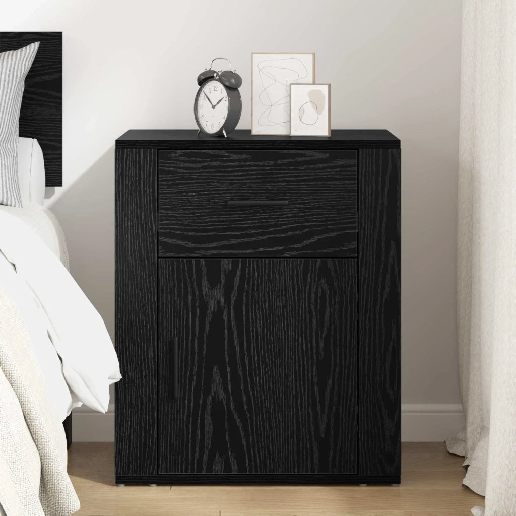 Armadio da Notte Rovere Nero 35 x 50 x 60 cm Legno multistrato 881071