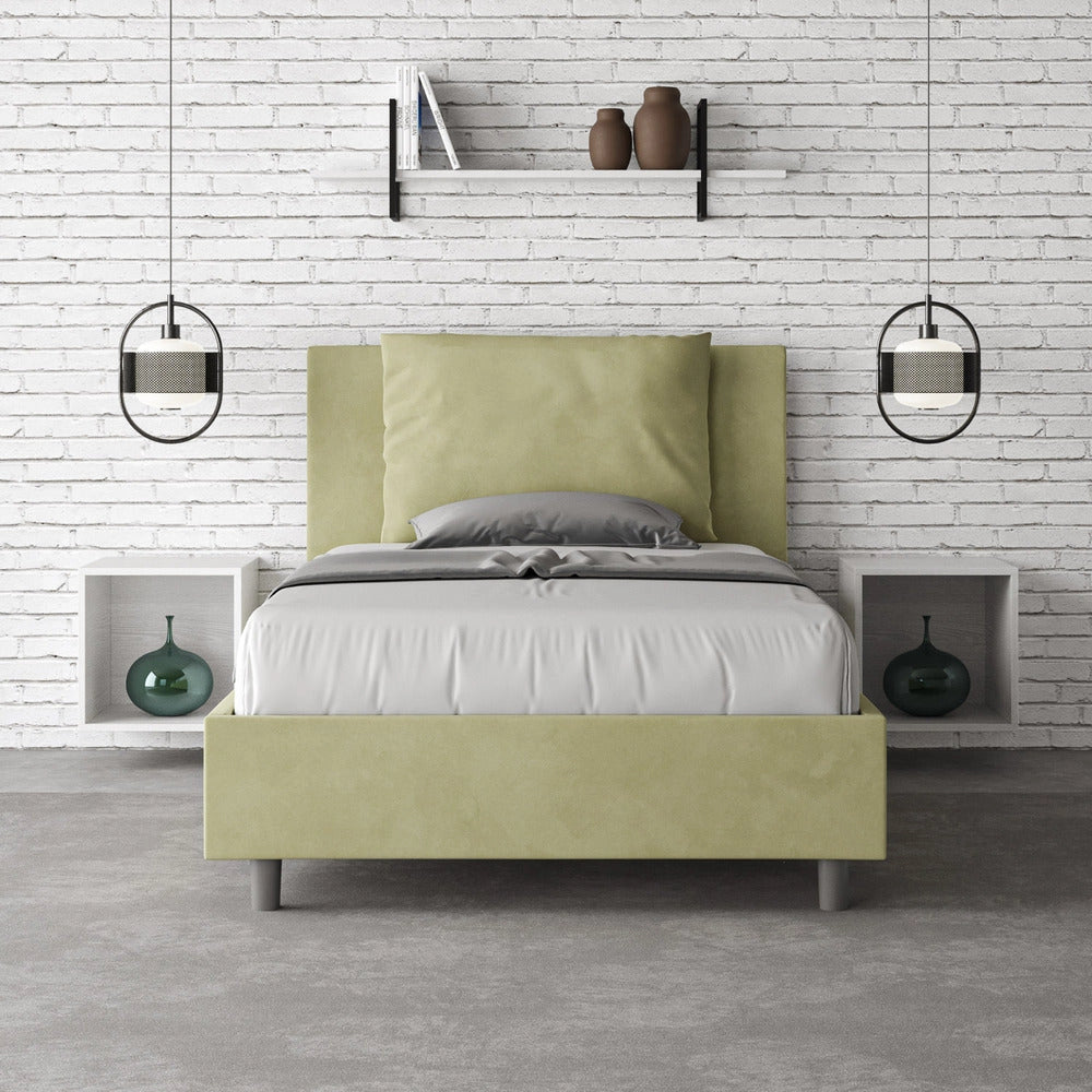 Letto 1 Piazza e Mezzo 130x200 cm Senza Rete Antea Tè Verde