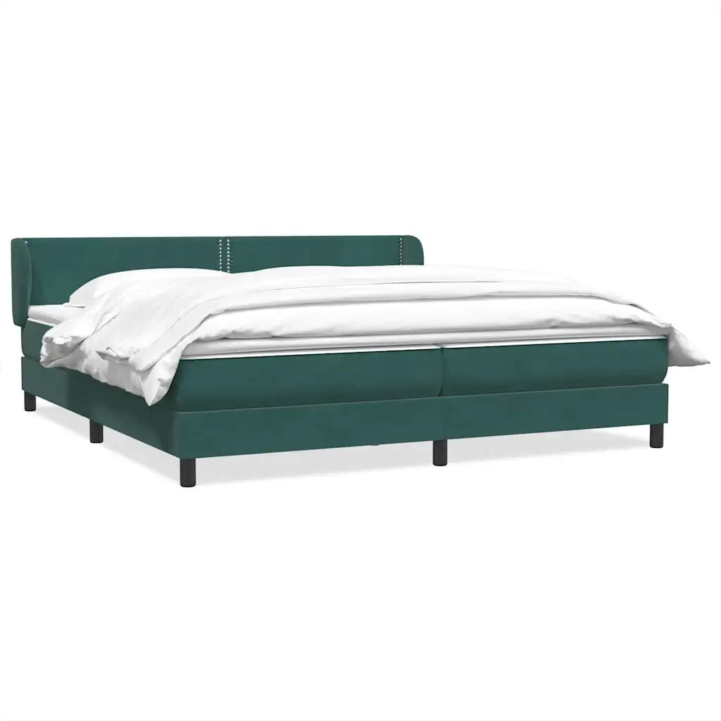 Giroletto a Molle con Materassi Verde Scuro 180x220 cm Velluto 3317496