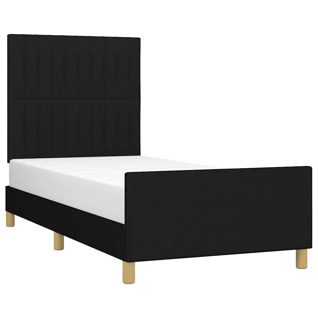 Giroletto senza Materasso-Struttura Letto Nero 90x190 cm in Tessuto 328184