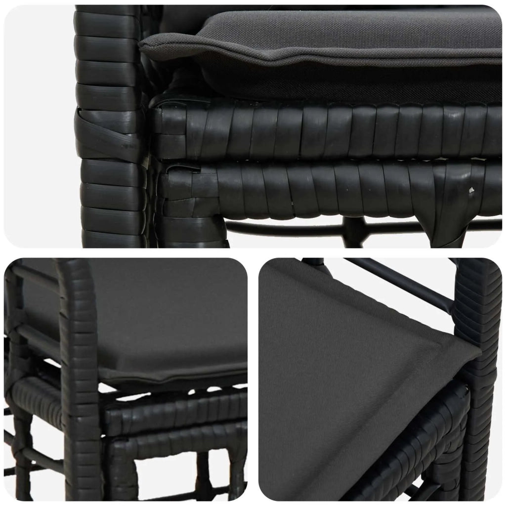 Loveseat da esterno 2 pz 2-Numero di posti Nero e Grigio scuro 42026729