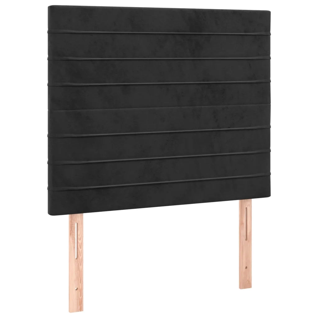 Testiera | Testata Nera 100x5x118/128 cm Velluto