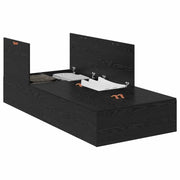 Letto singolo | Letto per adulti | Struttura letto con contenitore Rovere Nero 100 x 200 cm