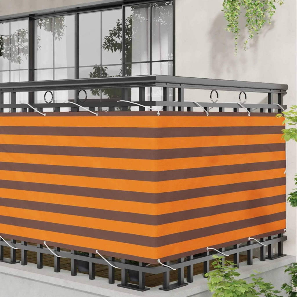 Schermo da balcone-Pannello per balcone Arancione e Marrone 100 x 500 cm