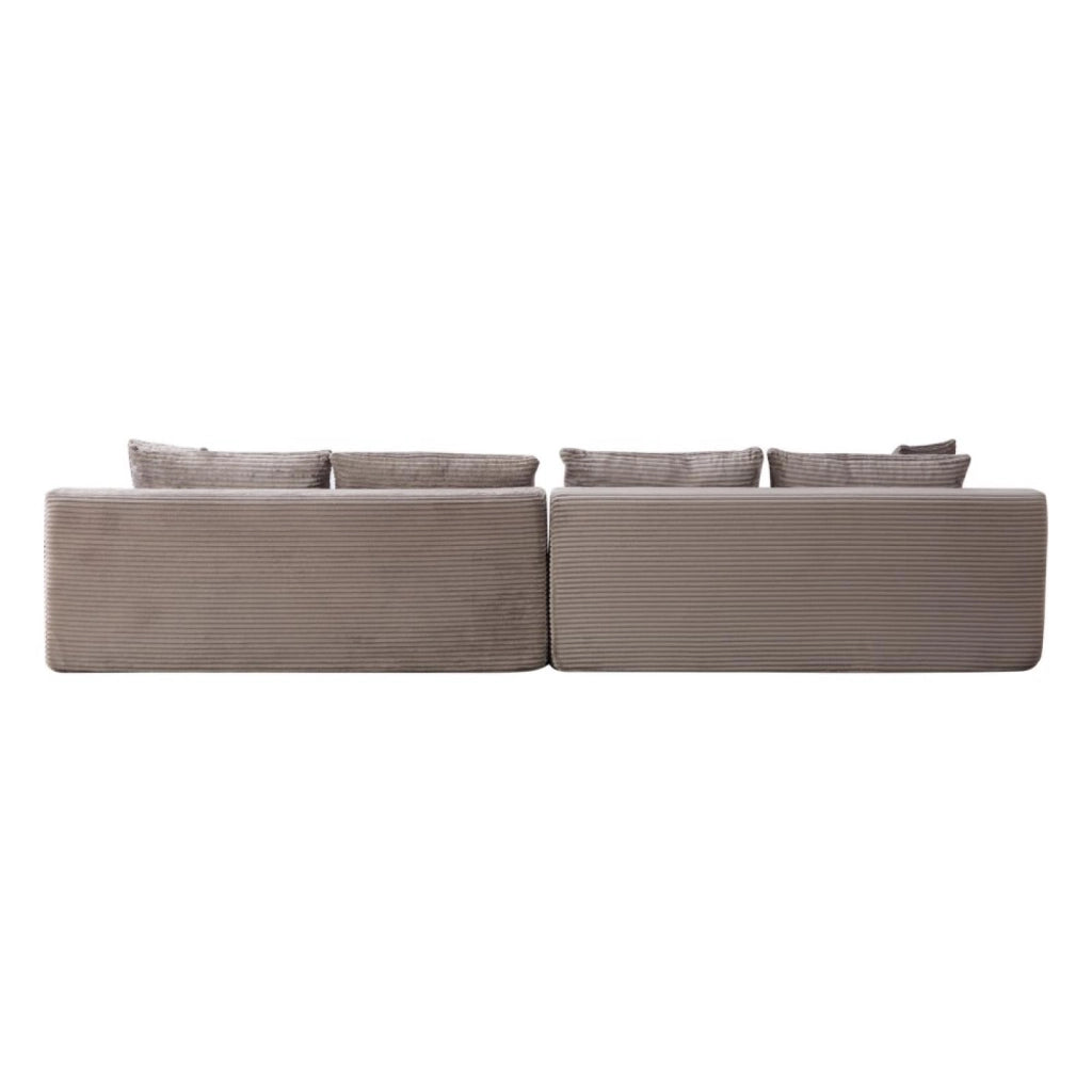 Divano modulare, divano compatto, tessuto chenille, schiuma ad alta elasticità 30D, base antiscivolo, 6 posti, grigio