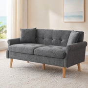 DIVANO 2 posti 162x74x77 cm in ciniglia grigio con 2 cuscini