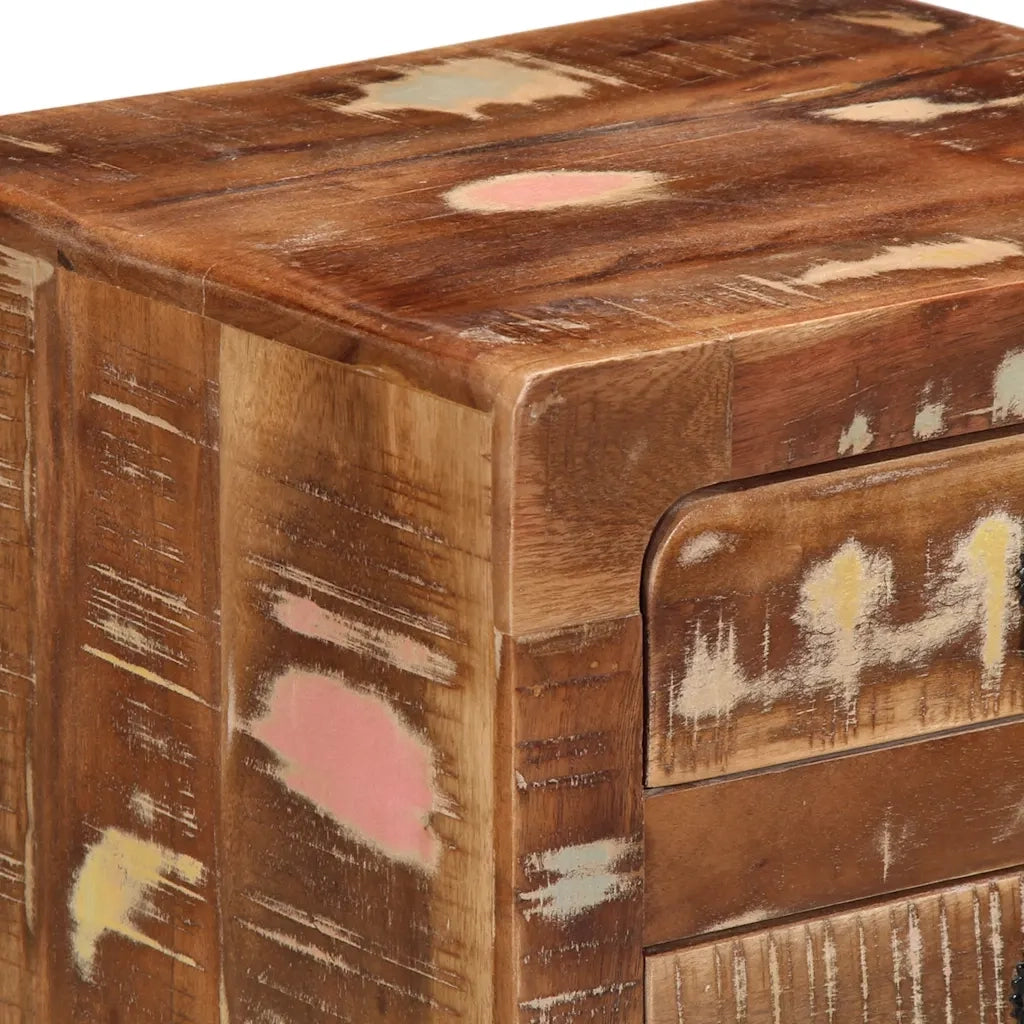 Comodini 2pz-Set di 2 Tavolino da notte 37x32x50 cm in Legno Massello di Recupero