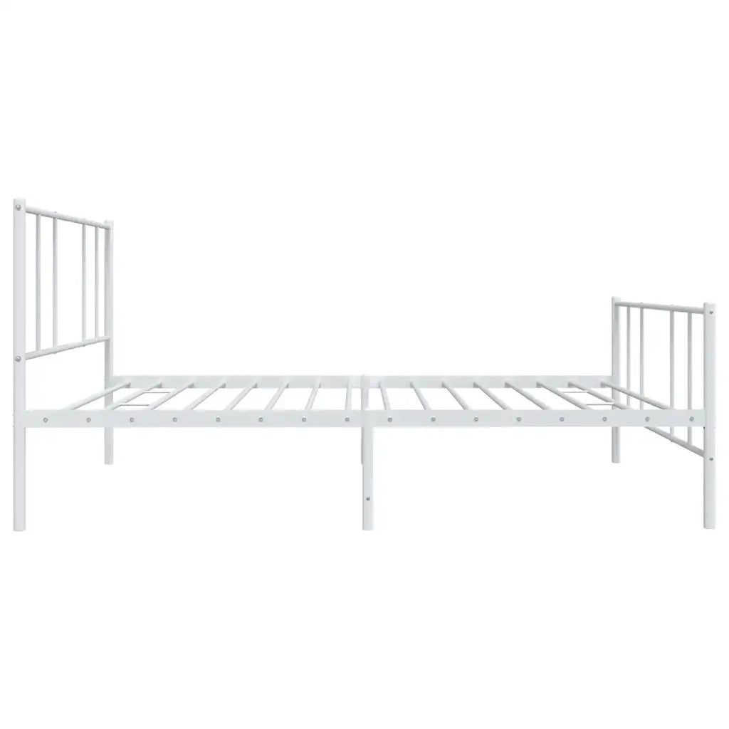 Giroletto con Testiera e Pediera Metallo Bianco 90x190 cm 352539