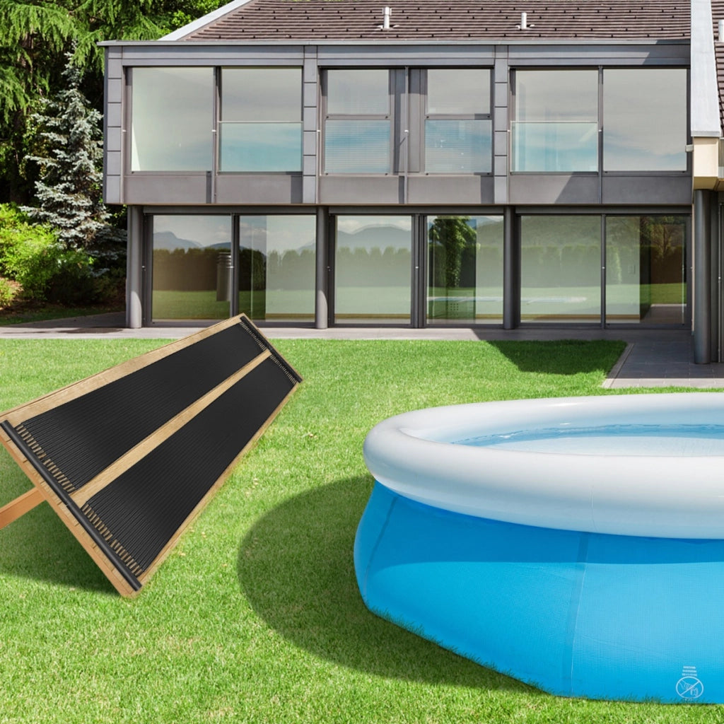 Riscaldatore solare per piscina in PE da 2pcs, Pannelli collettori solari resistenti alle intemperie 3x0,75m