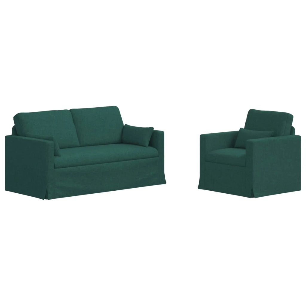 Set di divani 2 pcs Verde Scuro 158 x 78 x 80 cm Tessuto 3407540