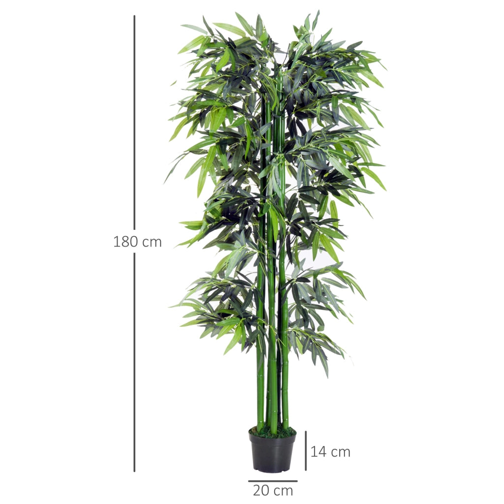 Pianta Artificiale di Bambù H180 con Vaso Verde