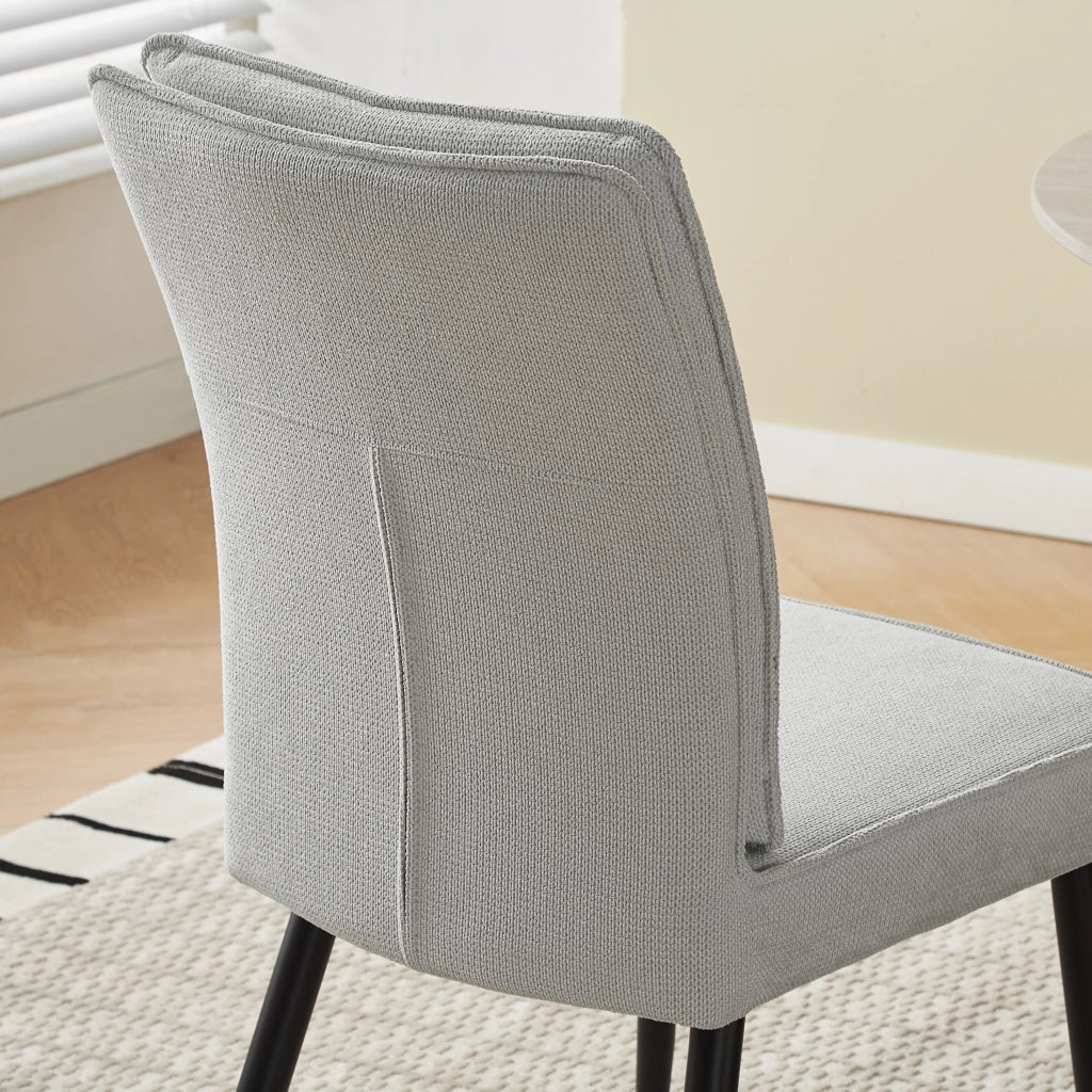SEDIA da pranzo Set da 2 pezzi in ciniglia grigio chiaro e metallo