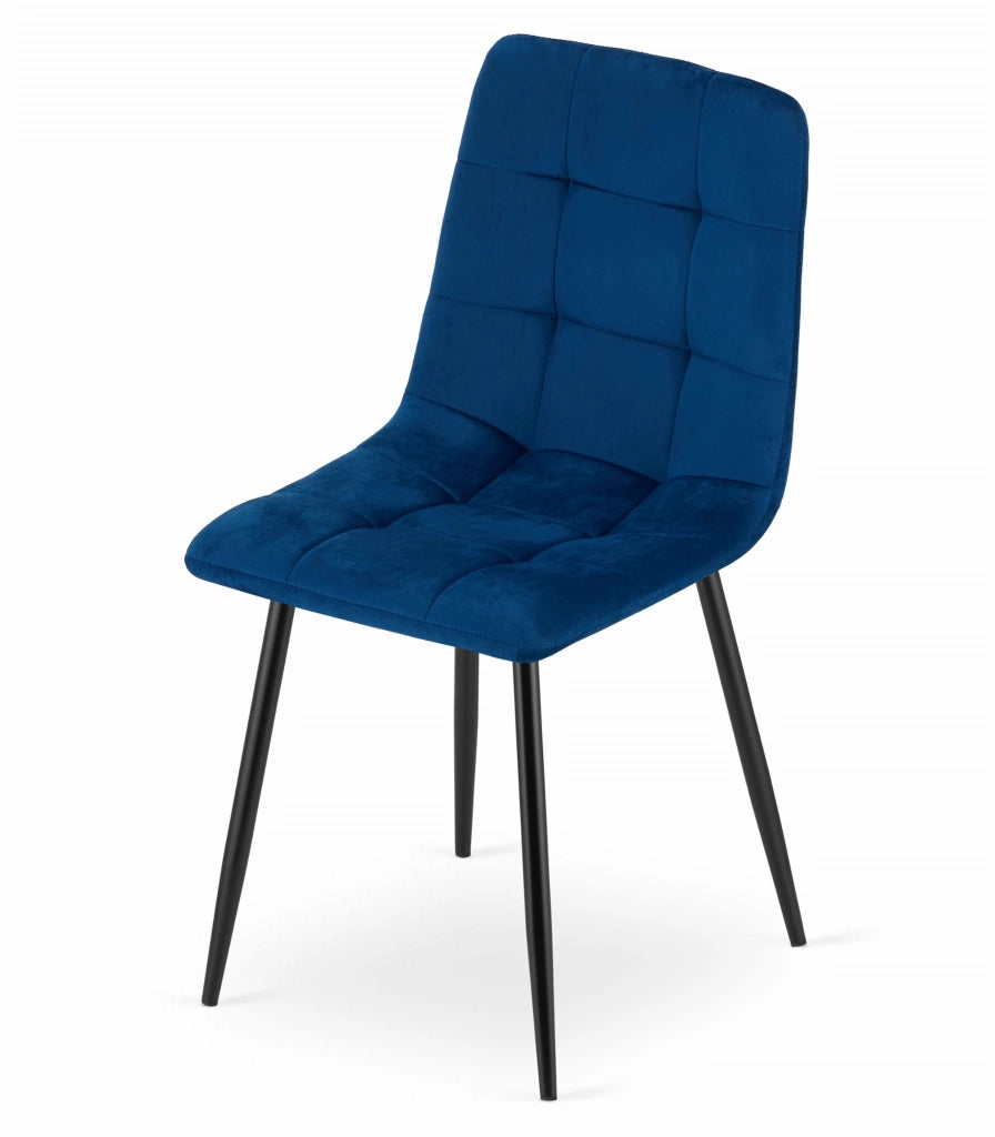 Sedia VALORA PYRA - Velluto blu navy moderno x 4