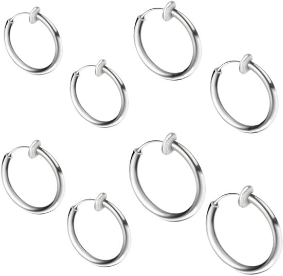 Clip-on Nep Neusring 4 Maten - Buitendiameter 10/12/14/16 mm - Facile da Usare e Comodo