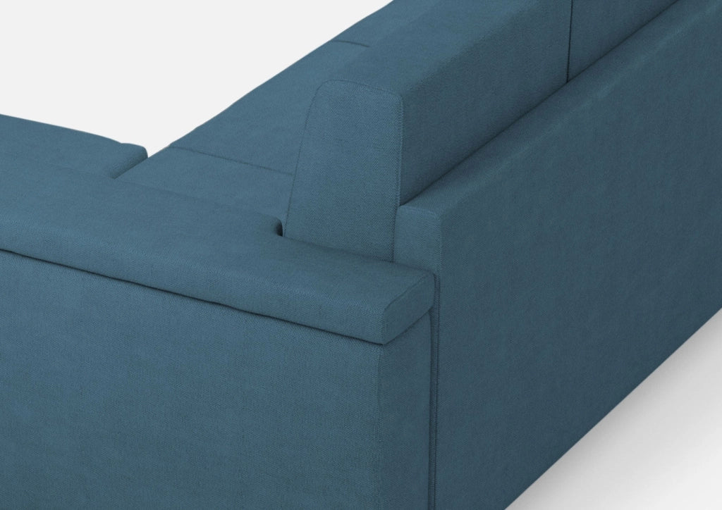 Divano 3 Posti con Pouf 208x155x85 cm Marrak in Tessuto Avio