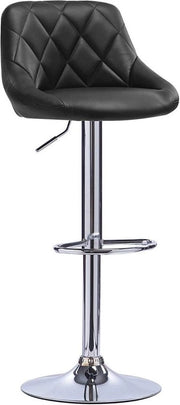 Banchi da Cucina in Legno con Sedile e Schienale - Set di 1 - Sedia con Braccioli - In Altezza Regolabile - Pelle Sintetica - Nero