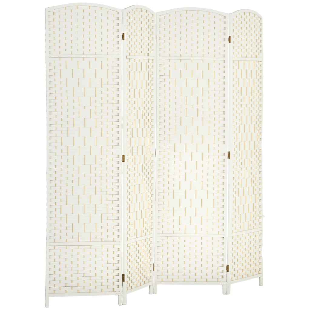 Paravento divisorio 4 pannelli pieghevole ¨C Xylo ¨C legno bianco 180x180 cm