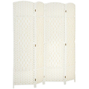 Paravento divisorio 4 pannelli pieghevole ¨C Xylo ¨C legno bianco 180x180 cm