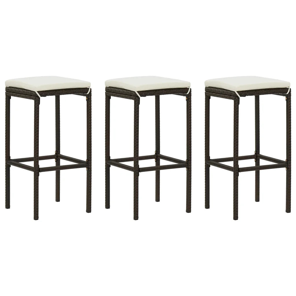 Set Bar da Giardino 4 pz con Cuscini Marrone