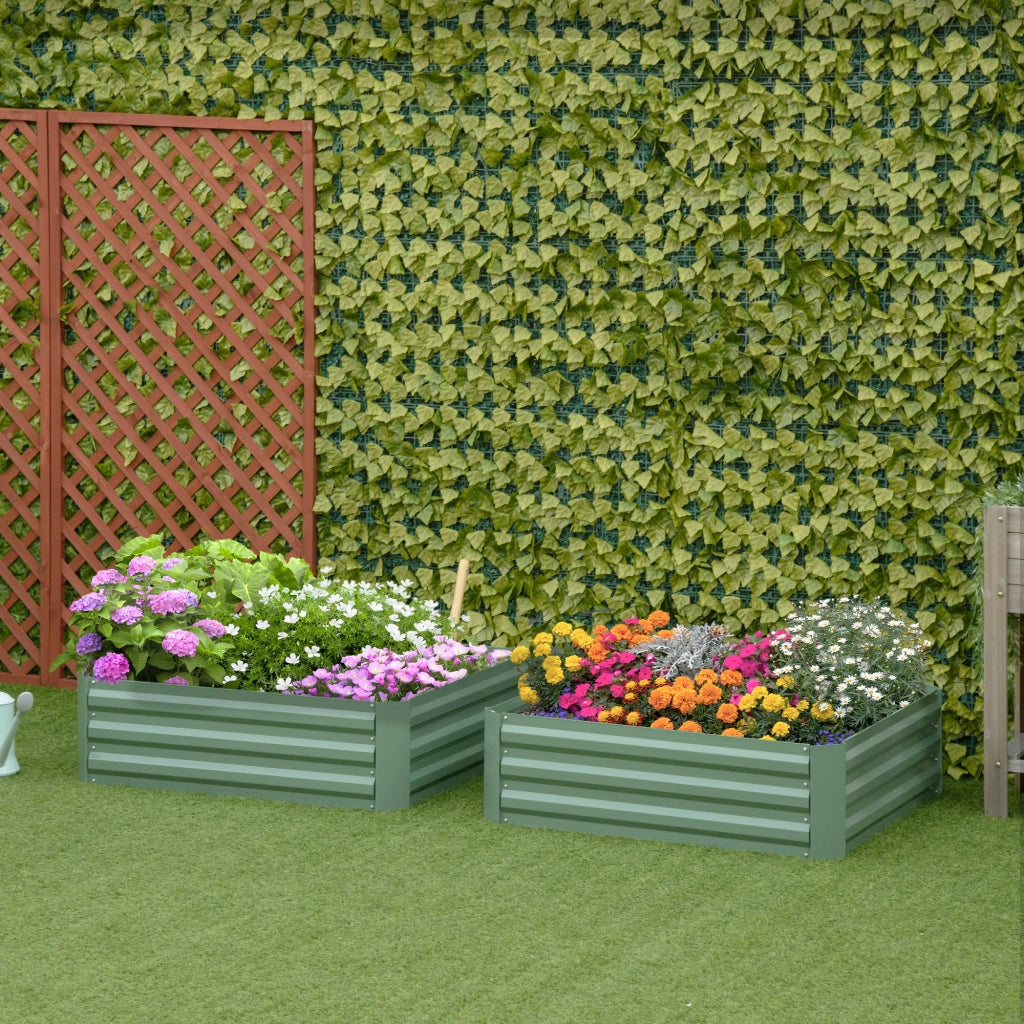 Vasche per piante 100x100x30 ¨C zephmum ¨C verde, 2 pezzi, set
