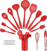 Kit di accessori per cucina in silicone - 25 pezzi - Rosso