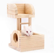Casa di Gioco in Legno Hideout con Torre di Guardia e Scala a Scales per Piccoli Animali