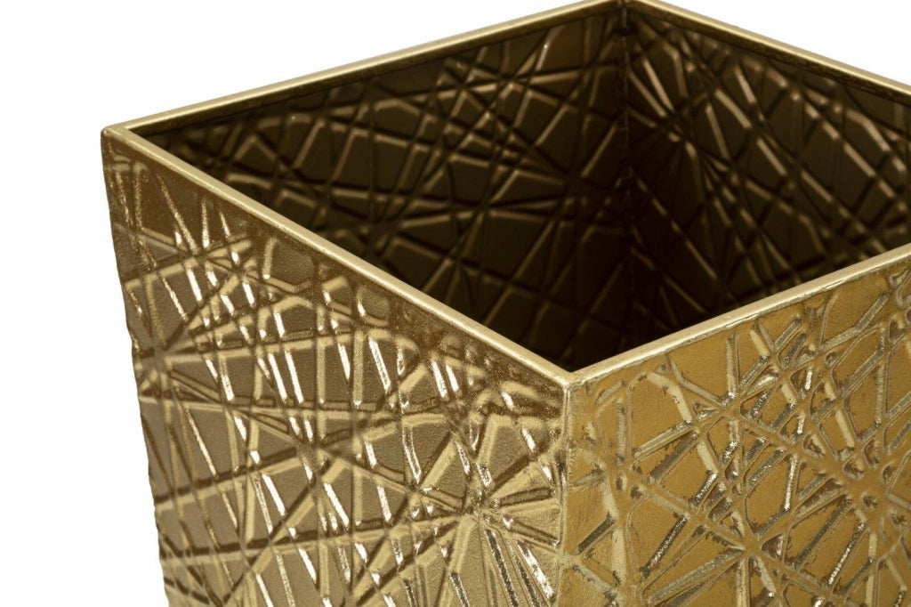 Set di 2 vasi Ritaldi, Complemento d'arredo, Anfora, Accessorio d'arredo, 34x34 h90 cm, Oro