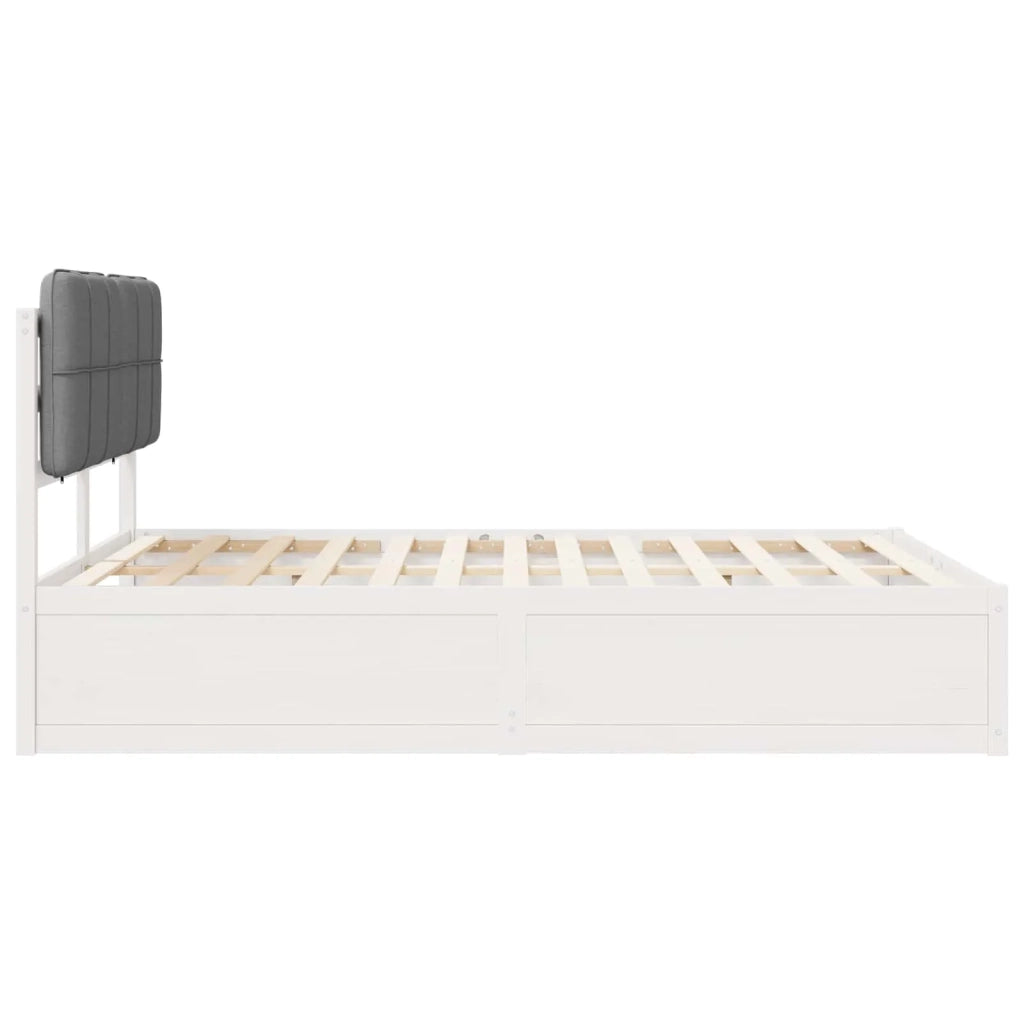 Letto con Testiera Rivestita Grigio chiaro 160 x 200 cm