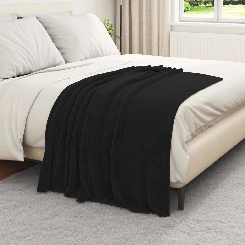 Coperte da Pile 6 pz Nero 130 x 150 cm Panno