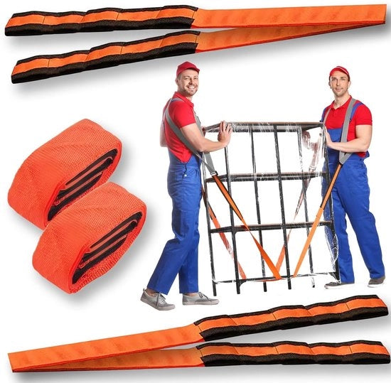 Cinture di trasloco 2,4 m - Cinture di trasporto fino a 1000 kg - Ergonomiche - Multifunzionali - Manubrio - Duraturo - Cinture di trasloco