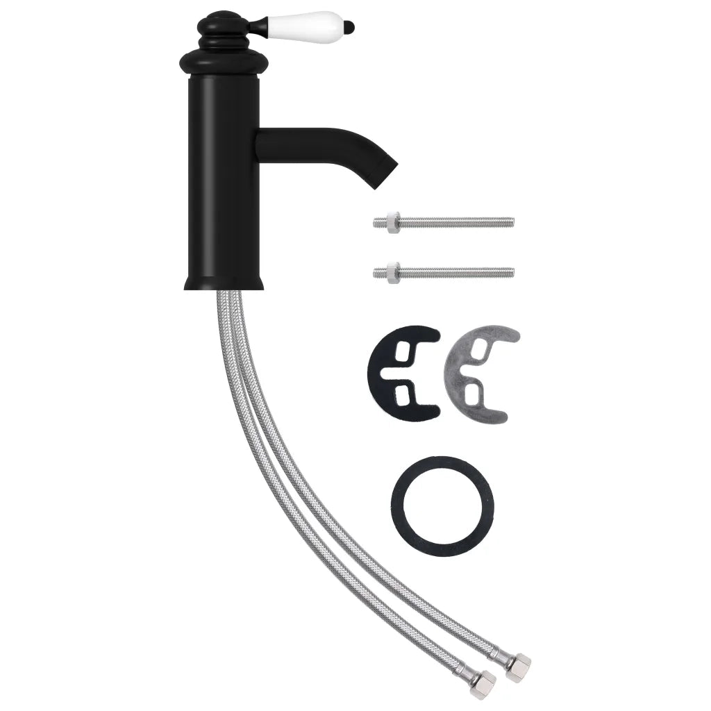 Rubinetto per Lavabo del Bagno-Rubinetto da lavandino Nero 130x180 mm