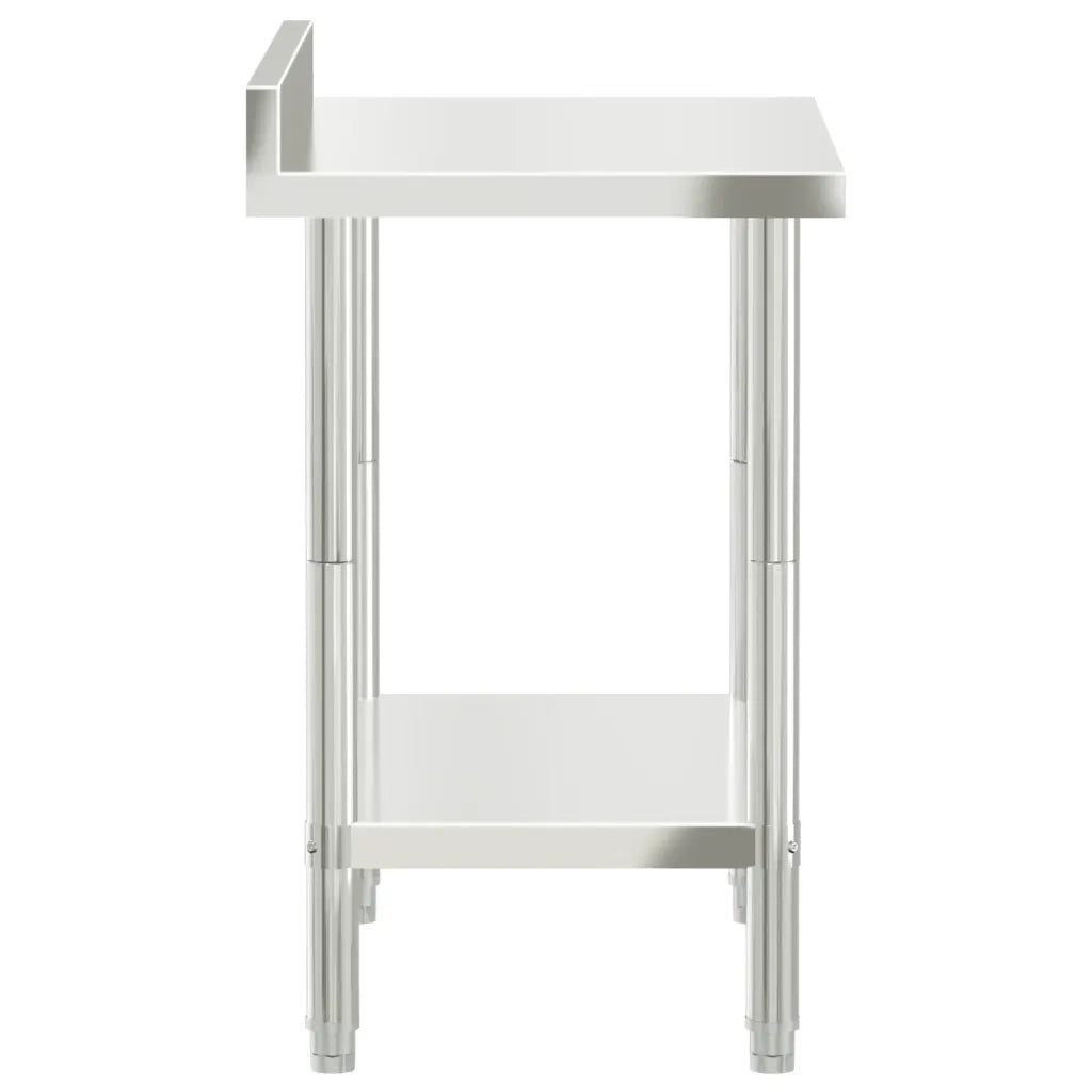 Tavolo Lavoro Cucina con Paraschizzi-Piano di Lavoro Cucina 82,5x55x93cm Acciaio Inox