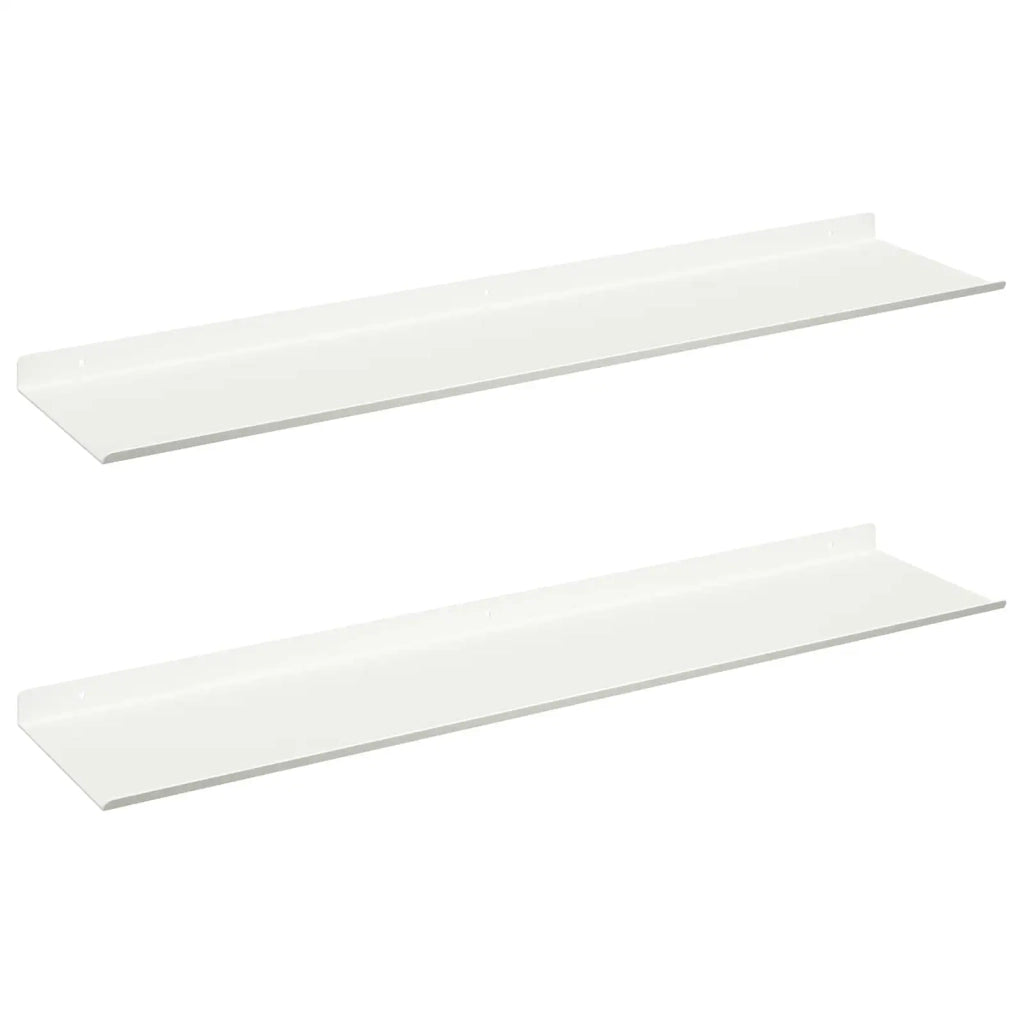 Mensola sospesa 2 pcs Bianco 80 x 18 x 2,5 cm Acciaio 8004042