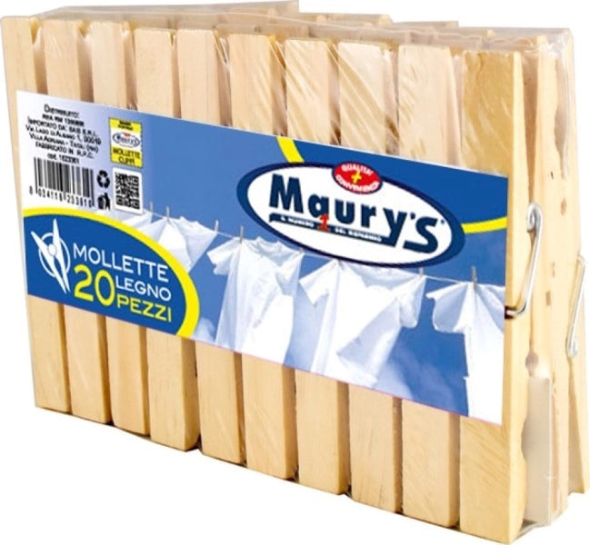 KIT SET 3 PZ MAURY'S MOLLETTE BUCATO IN LEGNO 20PZ