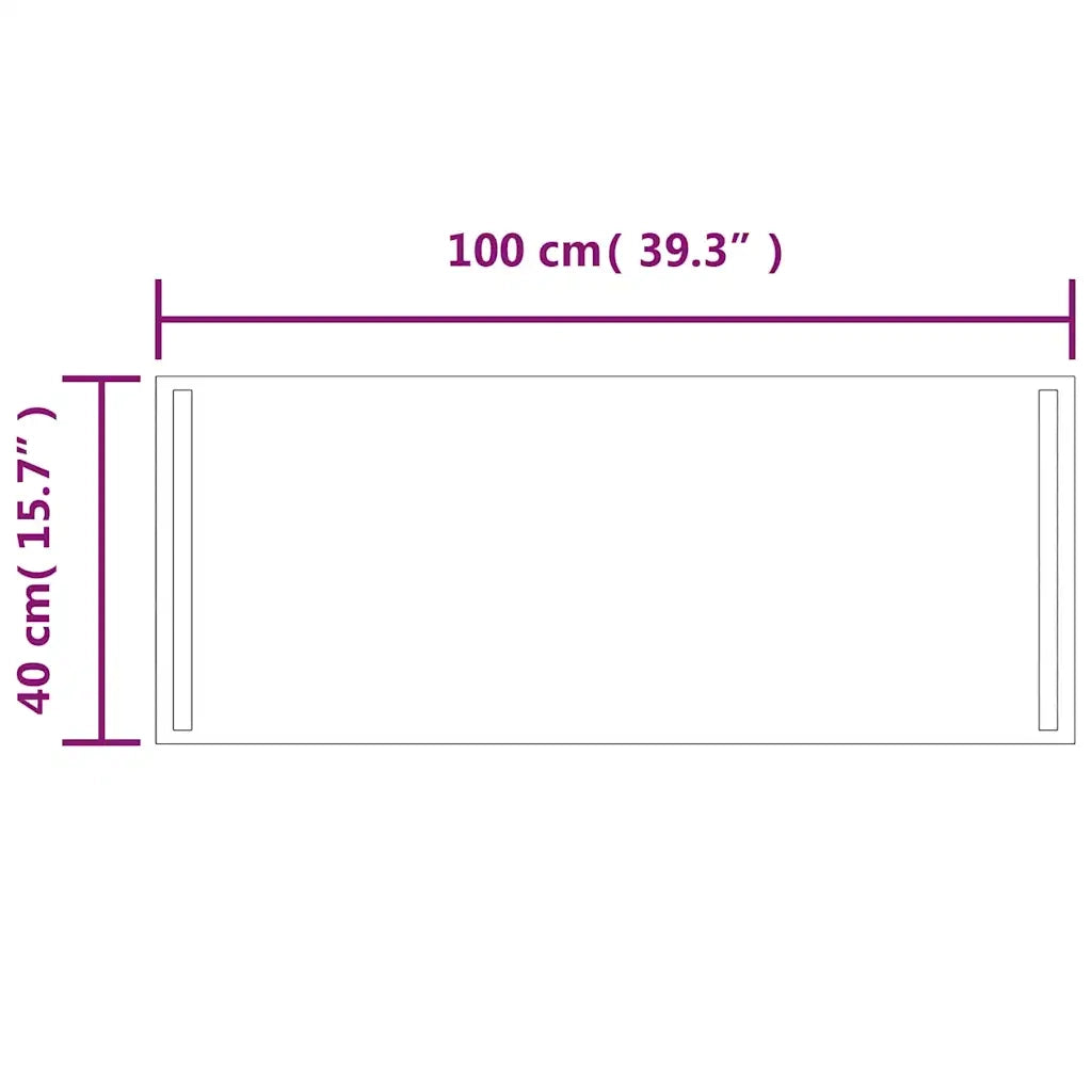 Specchio da Bagno con Luci LED 100x40 cm 151753