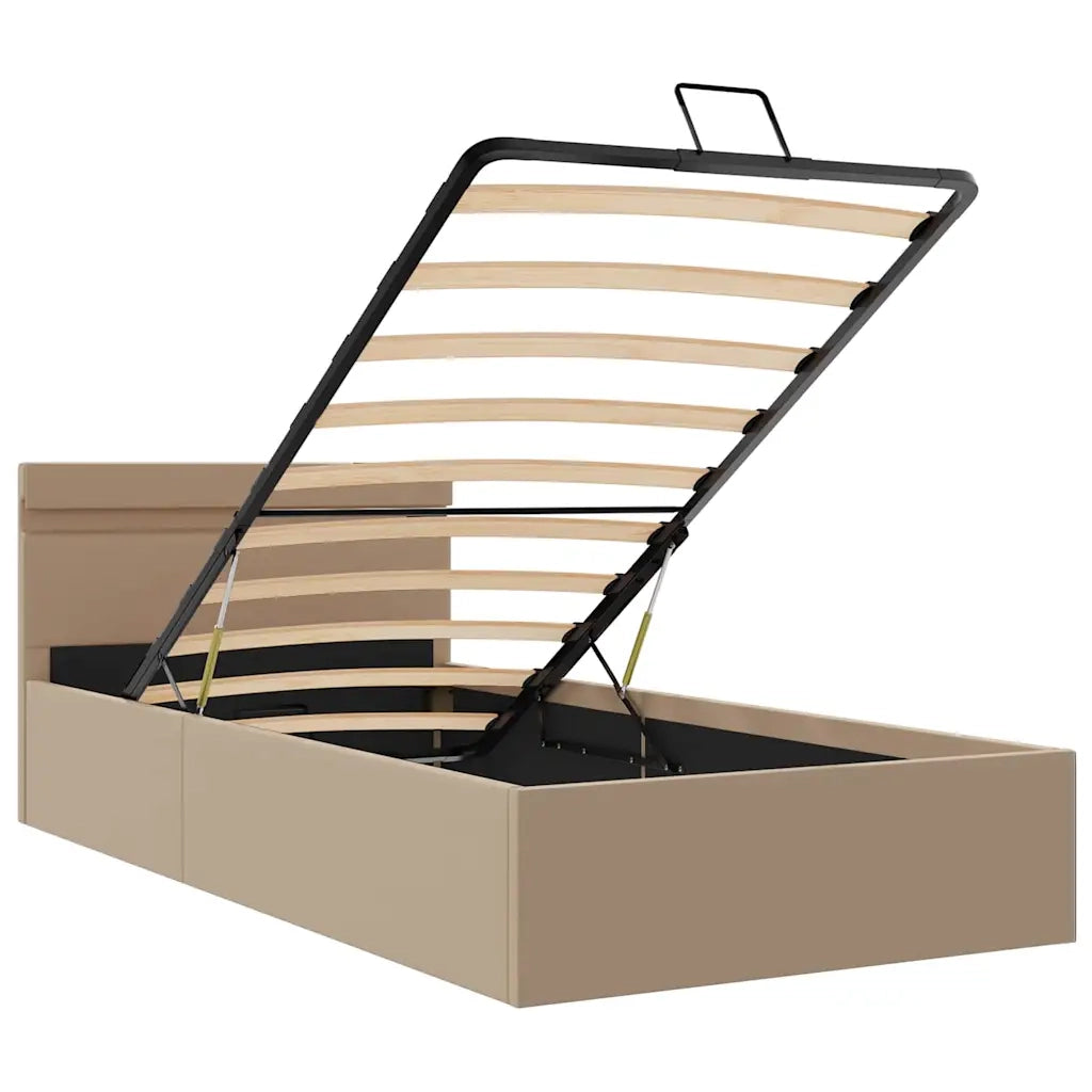 Giroletto Idraulico con LED-Struttura Letto Cappuccino Similpelle 90x200 cm