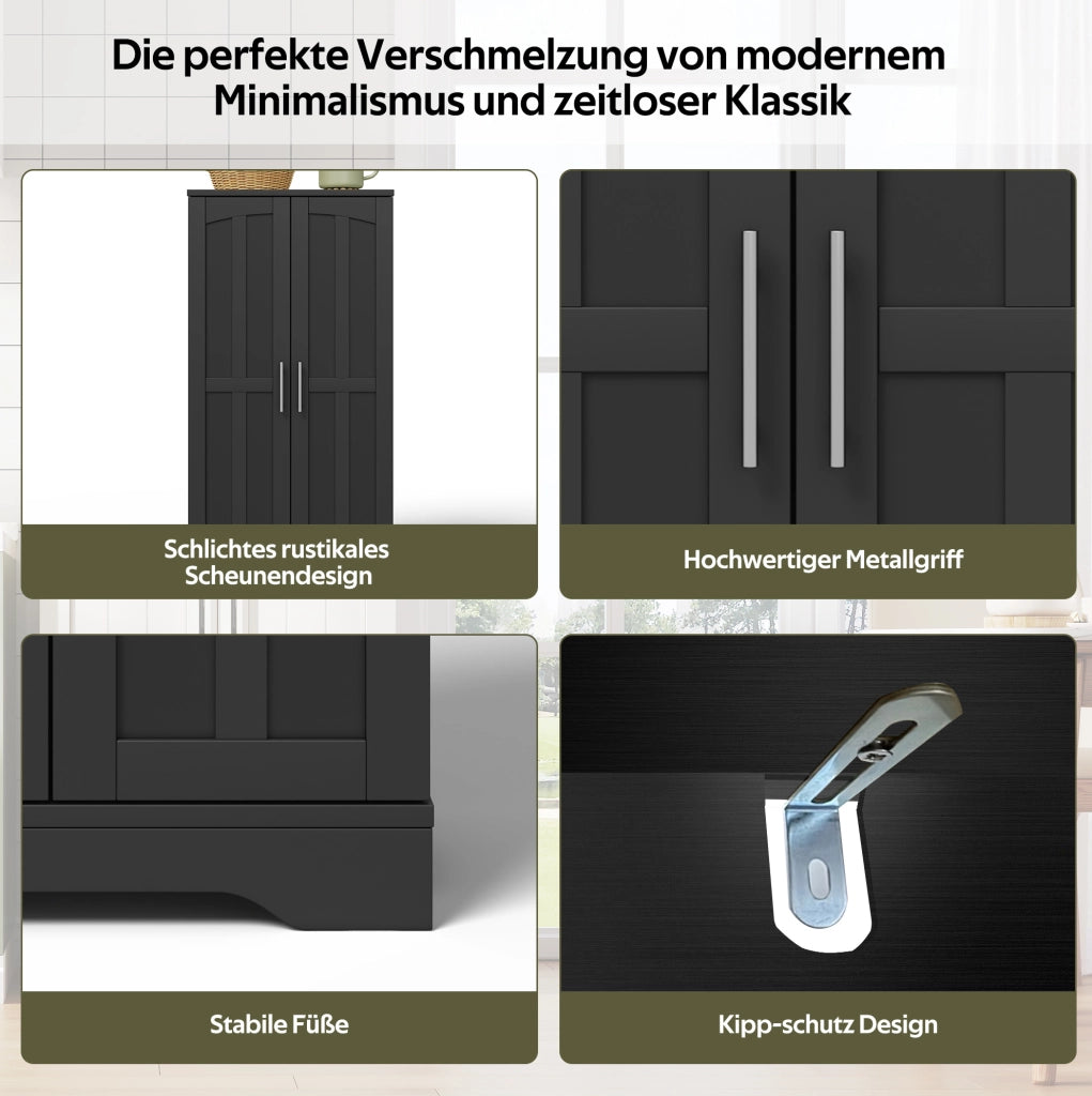 Mobile contenitore in MDF nero con luce LED a sensore
