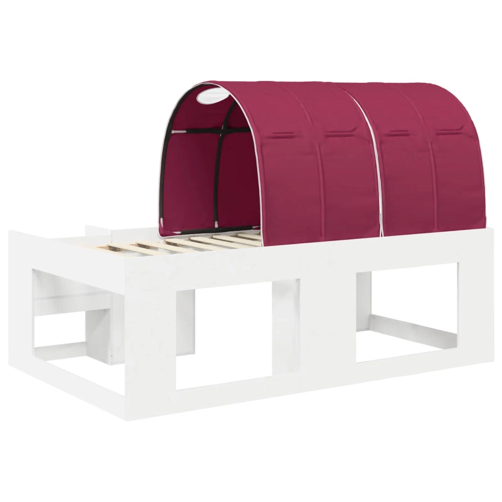 Letto con Tunnel 3 pz Bianco e Rosso Legno ingegnerizzato 3423609