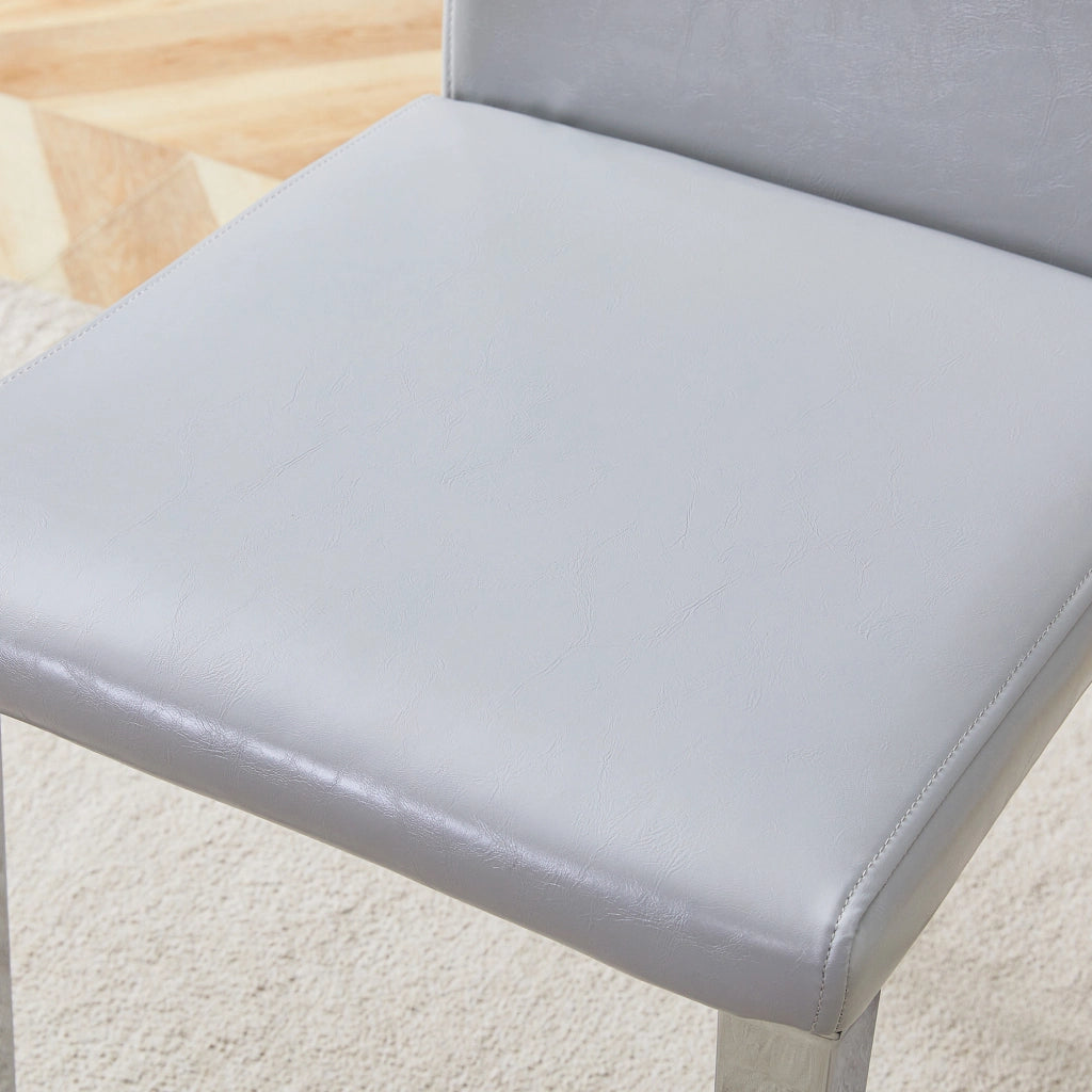 SEDIA da pranzo moderna 90 cm grigio chiaro e argento Set da 2 pezzi