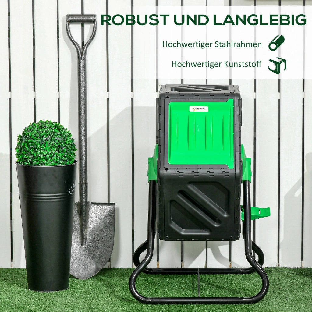 Compostiera 65 Litri Rotante ¨C Minimal ¨C Verde e Nero