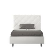 Letto Matrimoniale Francese 150x210 cm con Rete Priya Bianco