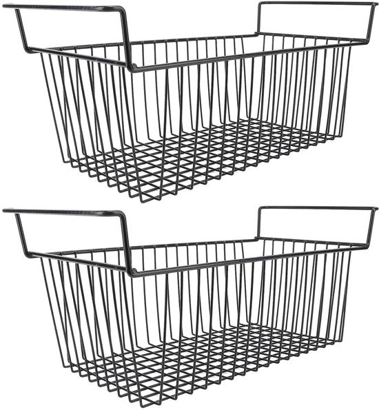 Organizzatore per fili metallici - Raccoglitore per congelatore - Cassetti per organizzare - Mobile per ripostiglio - Nera - Cassetto profondo - Ideale per la conservazione - Adatto per la conservazione di alimenti...