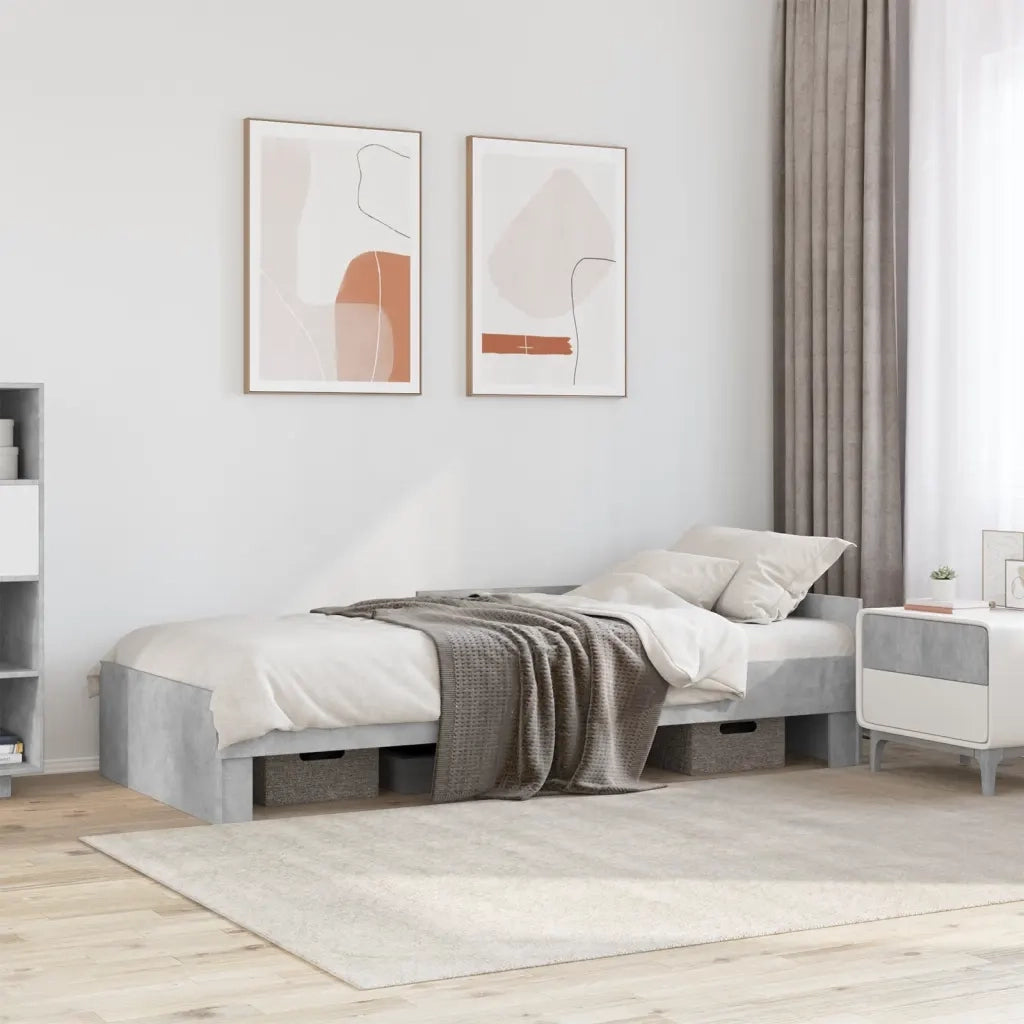 Giroletto-Struttura Letto Grigio Cemento 90x200 cm in Legno Multistrato 644801